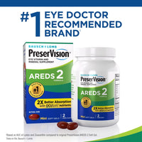 PreserVision AREDS 2 Eye Vitamins, #1 Eye Doctor Recommended Brand, Lutein and Zeaxanthin Supplement with Vitamin C, Vitamin E, Zinc, and Copper, 90 Softgels (Minigels)