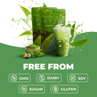 RYZE SUPERFOODS Mushroom Matcha, USDA Organic with 6 Adaptogenic Mushrooms and Ceremonial-Grade Matcha for Energy, Focus, Digestion, Immunity with Turkey Tail, Shiitake, Lion's Mane, 30 servings