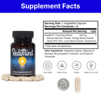 RediMind - Natural Cognitive Enhancement Supplement Capsule - Non-GMO, Vegan, Gluten-Free