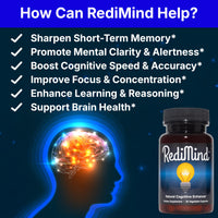 RediMind - Natural Cognitive Enhancement Supplement Capsule - Non-GMO, Vegan, Gluten-Free
