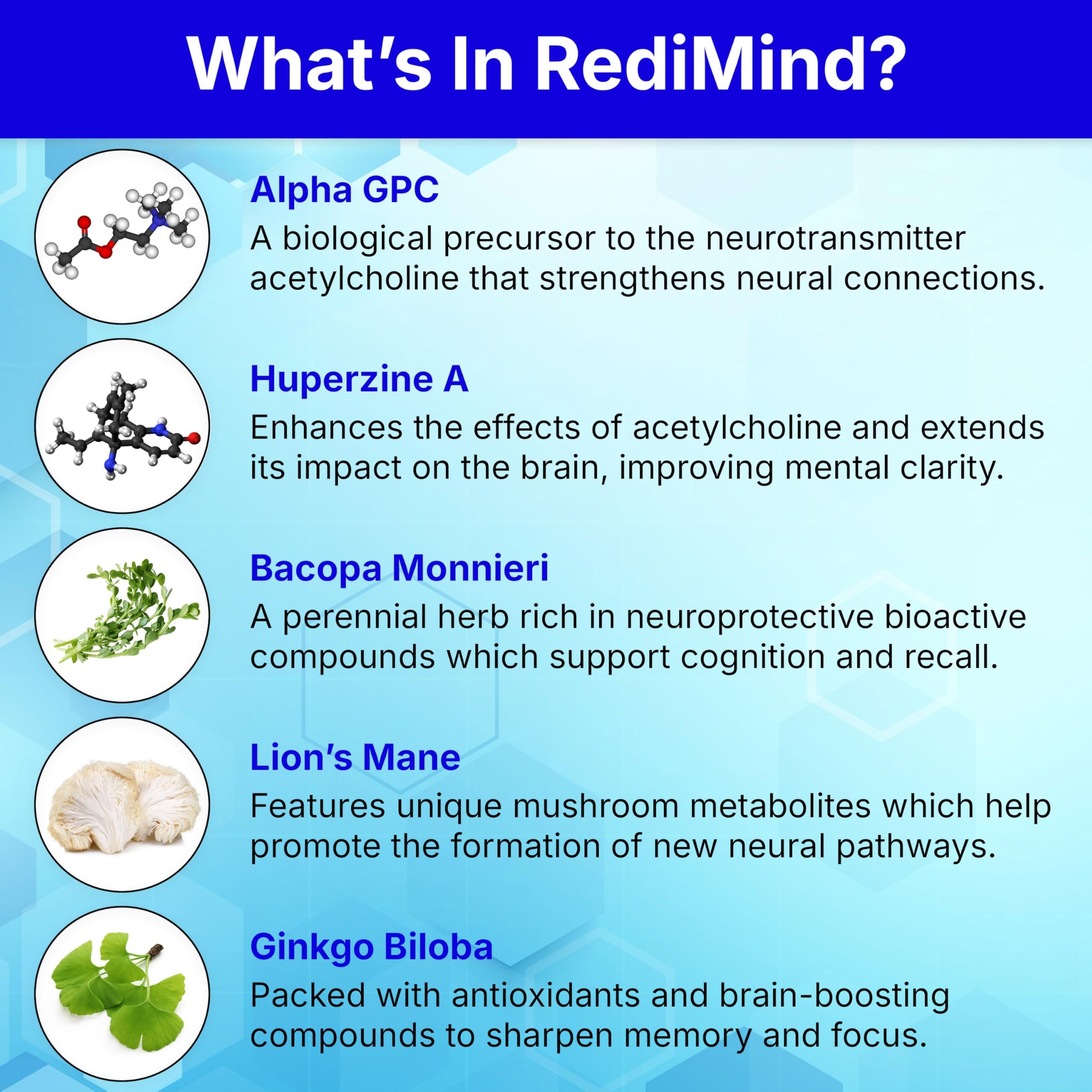 RediMind - Natural Cognitive Enhancement Supplement Capsule - Non-GMO, Vegan, Gluten-Free
