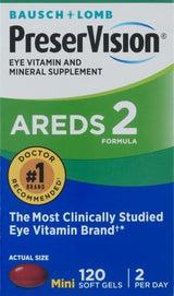 PreserVision AREDS 2 Eye Vitamin & Mineral Supplement, Contains Lutein, Vitamin C, Zeaxanthin, Zinc & Vitamin E, 120 Softgels (Packaging May Vary) (Pack of 2)
