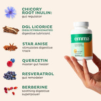 Emma Gut Health - 2 Pack - Gas and Bloating Relief, Constipation, Leaky Gut Repair - Gut Cleanse & Restore Digestion - Regulate Bowel Movement. Probiotics and Laxative Alternative, 120 Capsules
