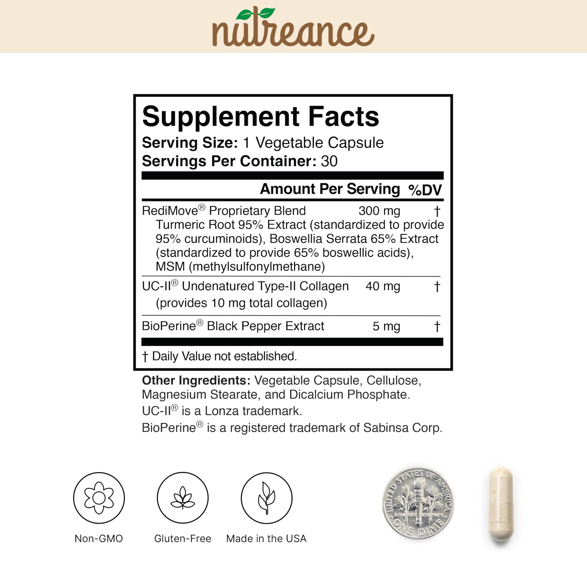 RediMove - Natural Joint Support Supplement - Non-GMO, Gluten-Free