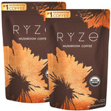 RYZE SUPERFOODS Mushroom Coffee USDA Organic with 6 Adaptogenic Mushrooms and MCT Oil, USA Grown Instant Coffee for Better Energy, Focus, Digestion, Immunity with Lions Mane & Turkey Tail, 30 servings