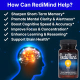 RediMind - Natural Cognitive Enhancement Supplement Capsule - Non-GMO, Vegan, Gluten-Free