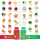 Balance of Nature Fruits & Veggies Supplements - Whole Fruit and Vegetable Ingredients for Women, Men, and Kids - 90 Fruit Capsules, 90 Veggie Capsules - 2 Sets